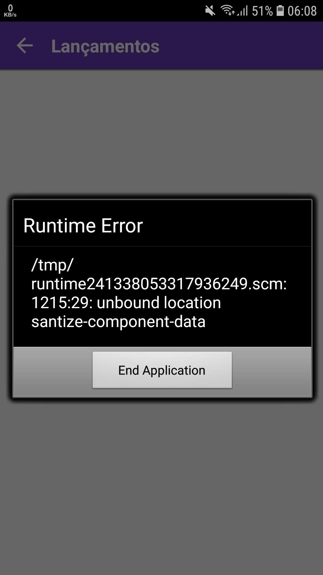Bug Runtime error: unbound location santize-component-data