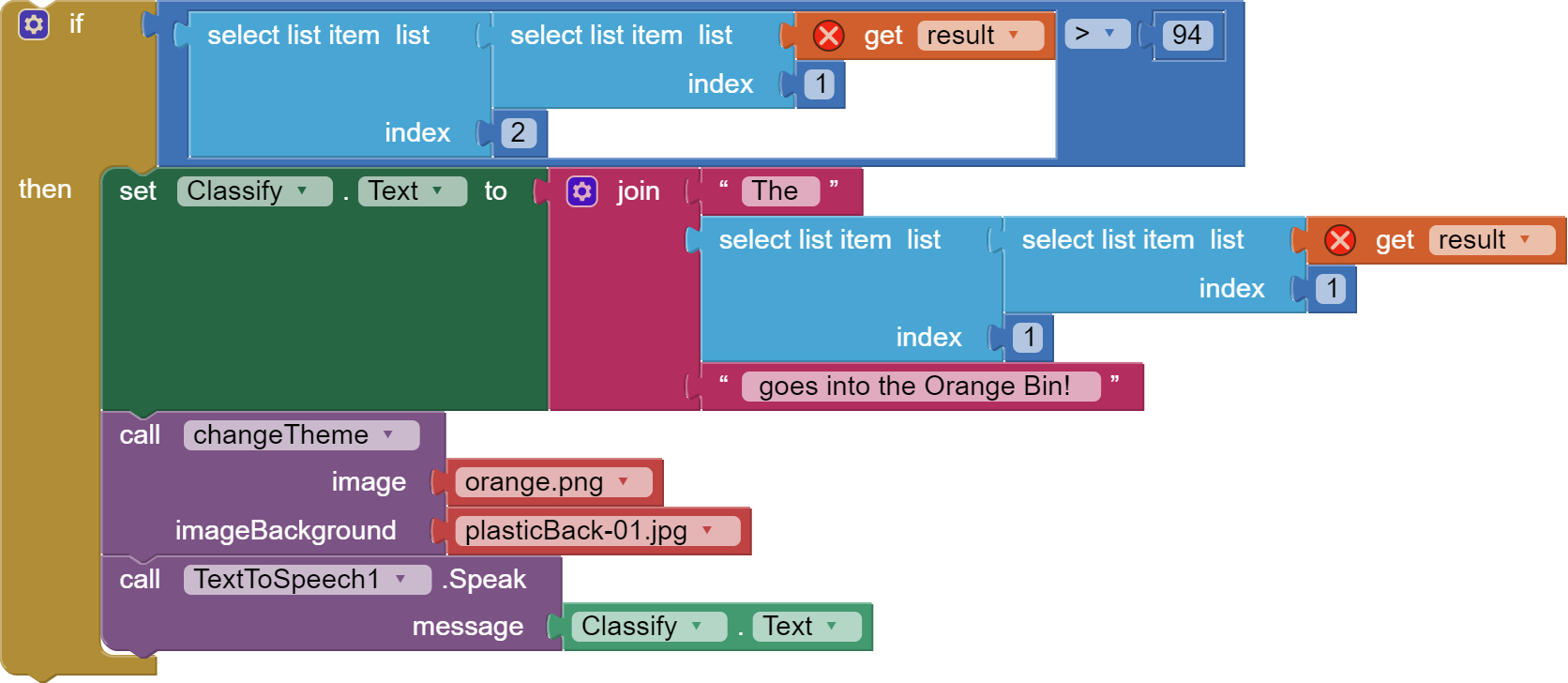 Teachable Machine (probability sorting) problem - MIT App Inventor 