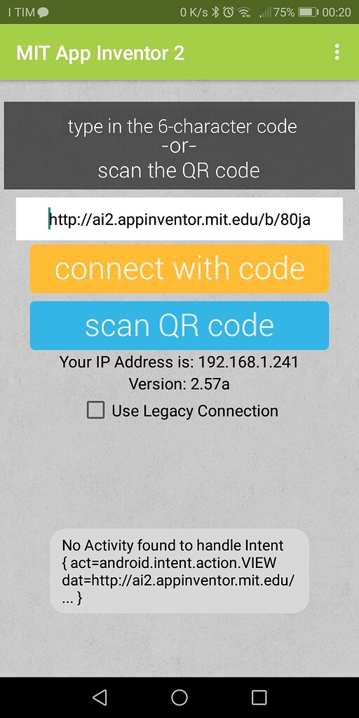 Scan QR code non funziona più MIT App Inventor Help MIT App