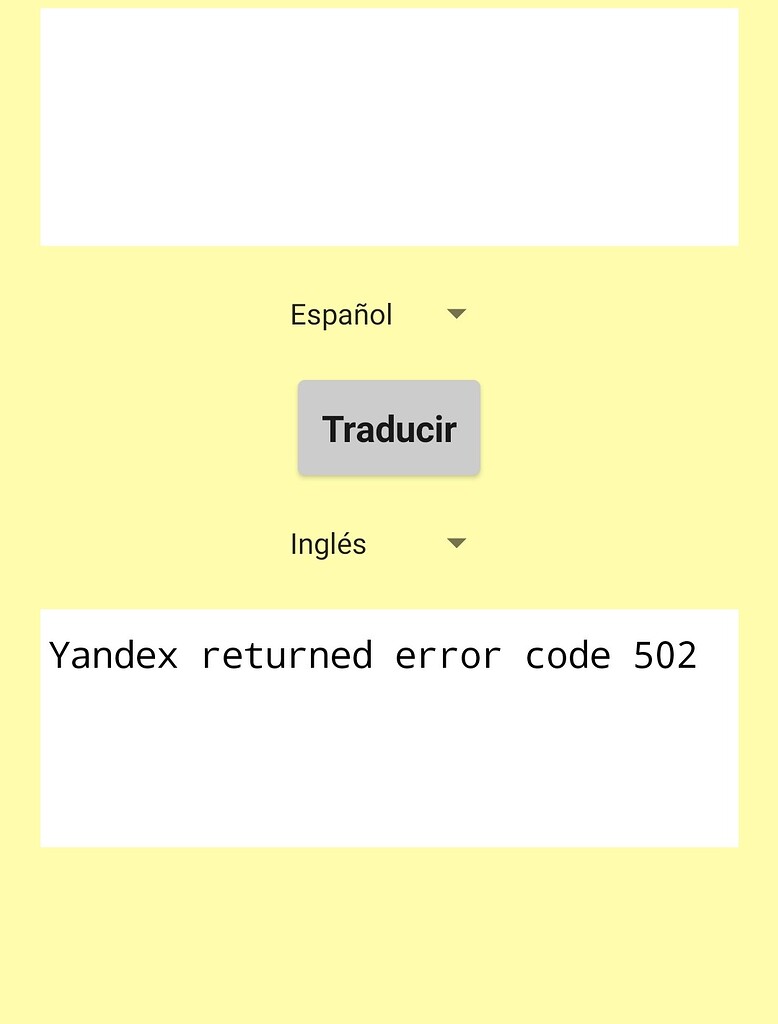 Error yandex returned error code 502 mit app inventor help mit