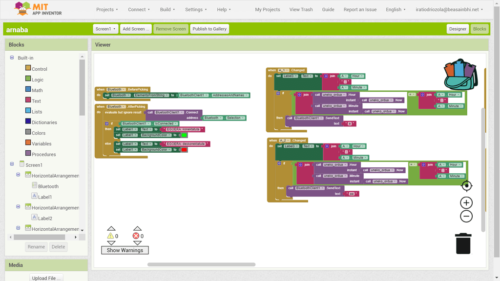 Attiny85 microcontroller. Bluetooth HC-06. Arduino IDE - Internet of Things  - MIT App Inventor Community