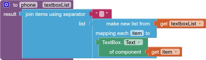 to phone   textboxList result