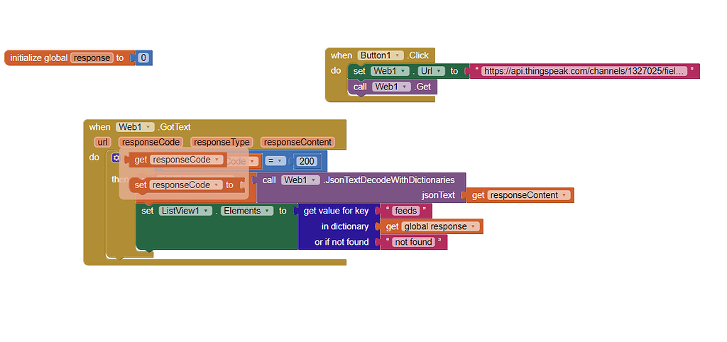 Display and access JSON objects and list formats - MIT App