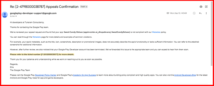 Google App Rejection