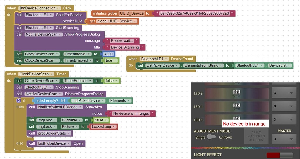 BluetoothLE1.ScanForService Doesn't Work - MIT App Inventor Help - MIT ...