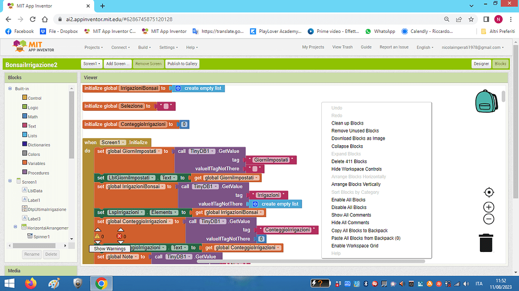 Problemi con la Backpack MIT App Inventor Help MIT App Inventor
