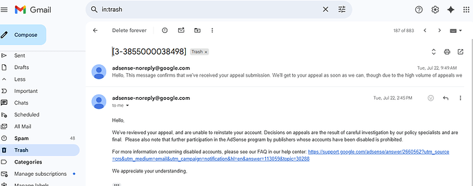 Google account Suspended
