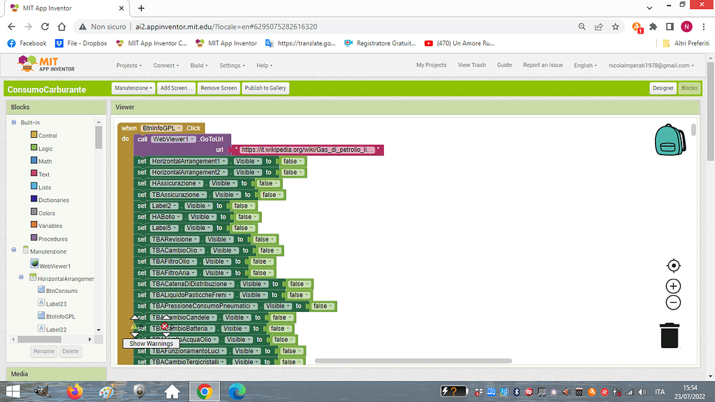 Non si visualizza il WebView - MIT App Inventor Help - MIT App Inventor ...
