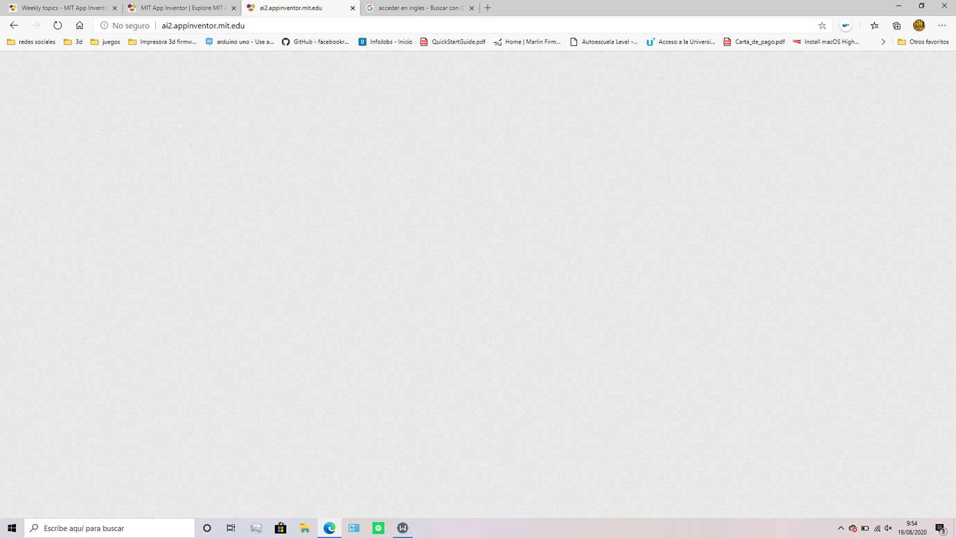 Grey screen when opening http ai2 appinventor mit edu mit app