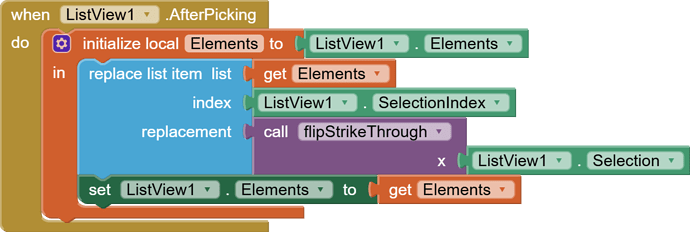 when ListView1 AfterPicking
