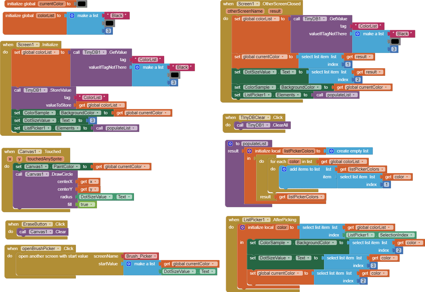 Help plz. I'm doing 'Paint Dots' Tutorial MIT App Inventor Help MIT