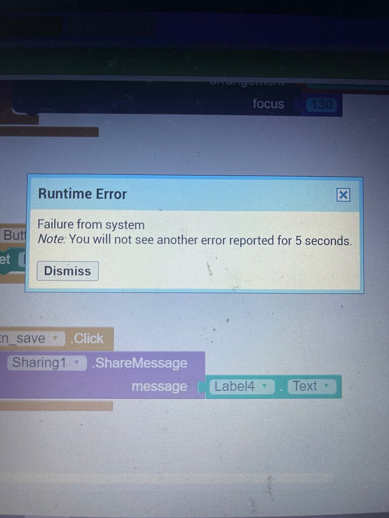 Getting a run time error as failure from system when iam trying to ...