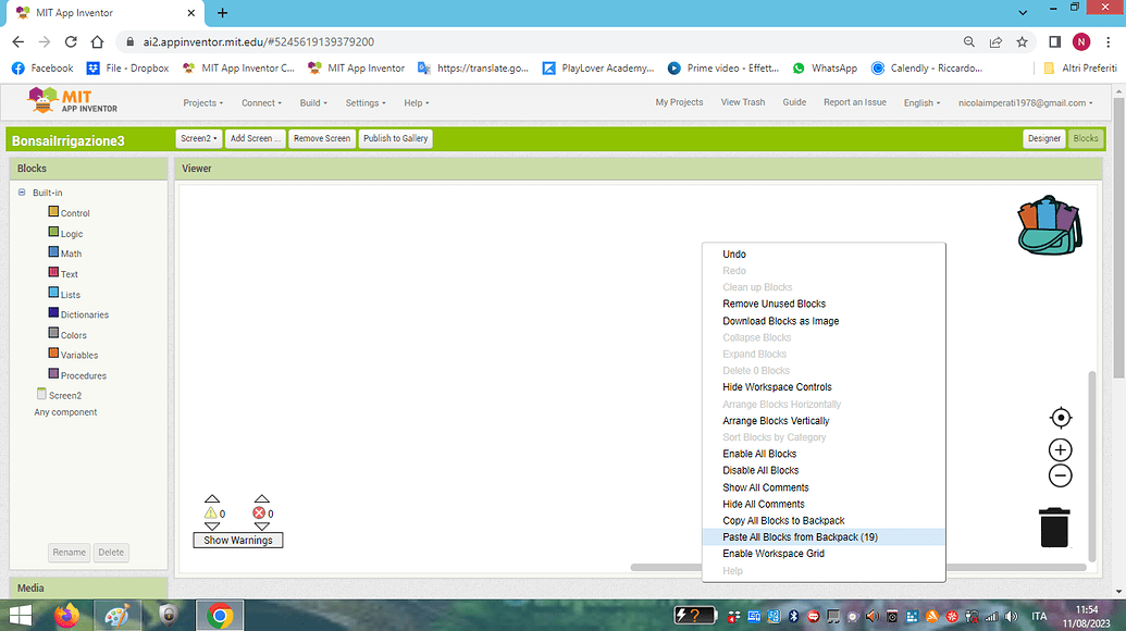 Problemi con la Backpack MIT App Inventor Help MIT App Inventor