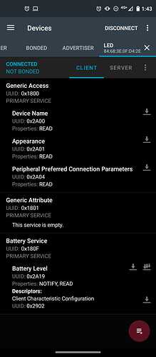 nRF connect really looks like in my phone