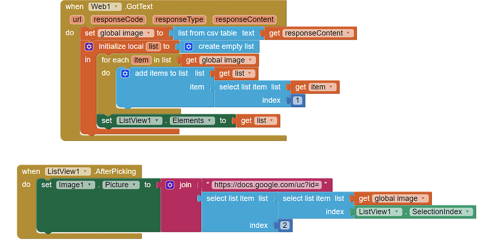 Display images from google sheet mit app inventor help mit app
