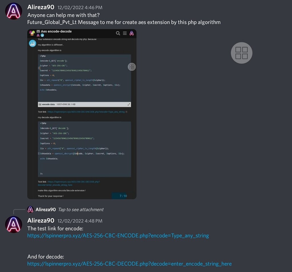 Help me to create aes extension Extension Development MIT App