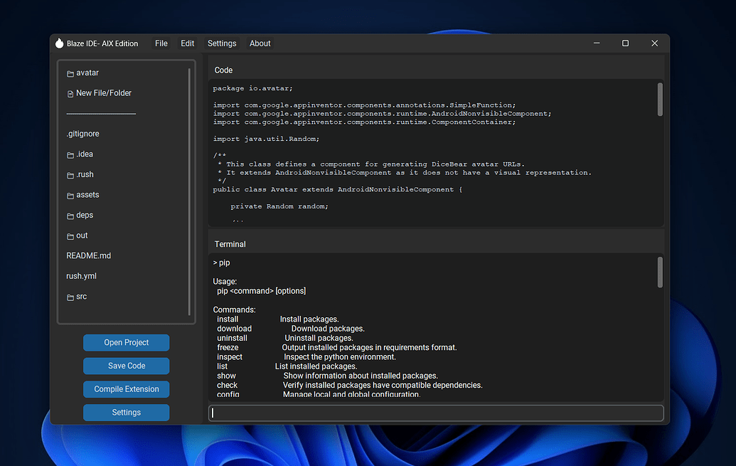 Blaze IDE for coding - Extension Development - MIT App Inventor Community