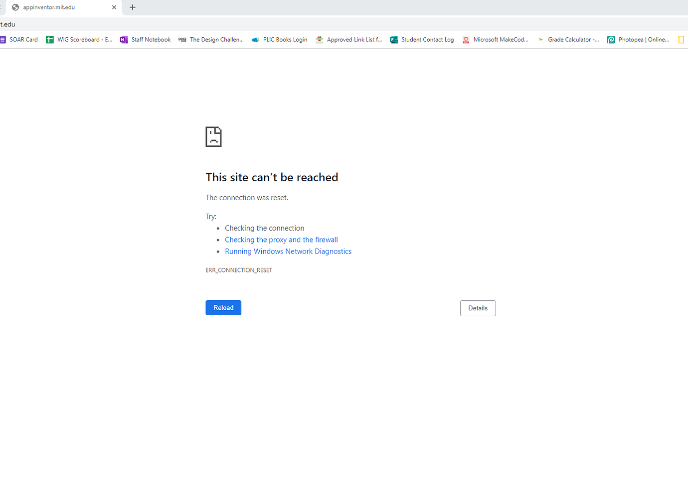 App Inventor not loading this morning MIT App Inventor Help MIT App