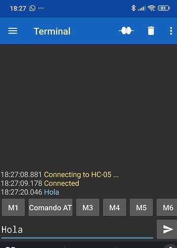 Image 3 sending message from Serial Bluetooth Terminal
