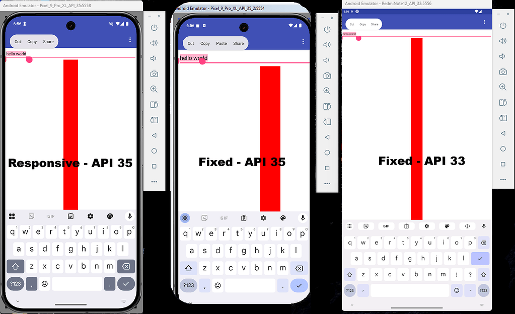 Problem displaying app with sizing set to