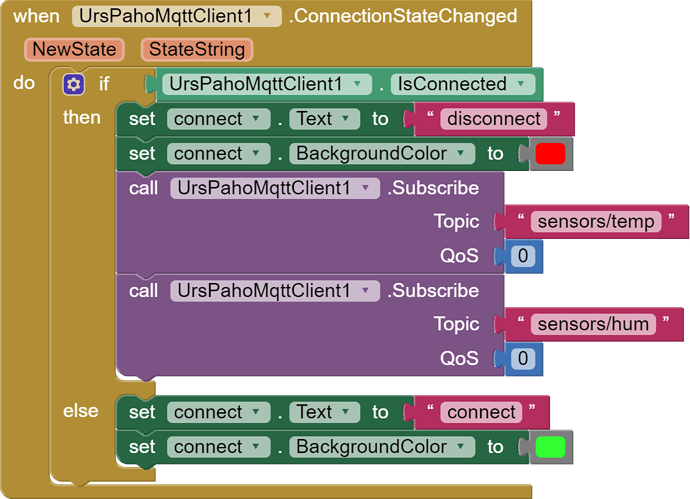 when  UrsPahoMqttClient1 .ConnectionStateChanged   NewState   StateString   do