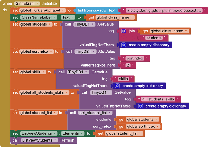 SınıfEkrani.Initialize