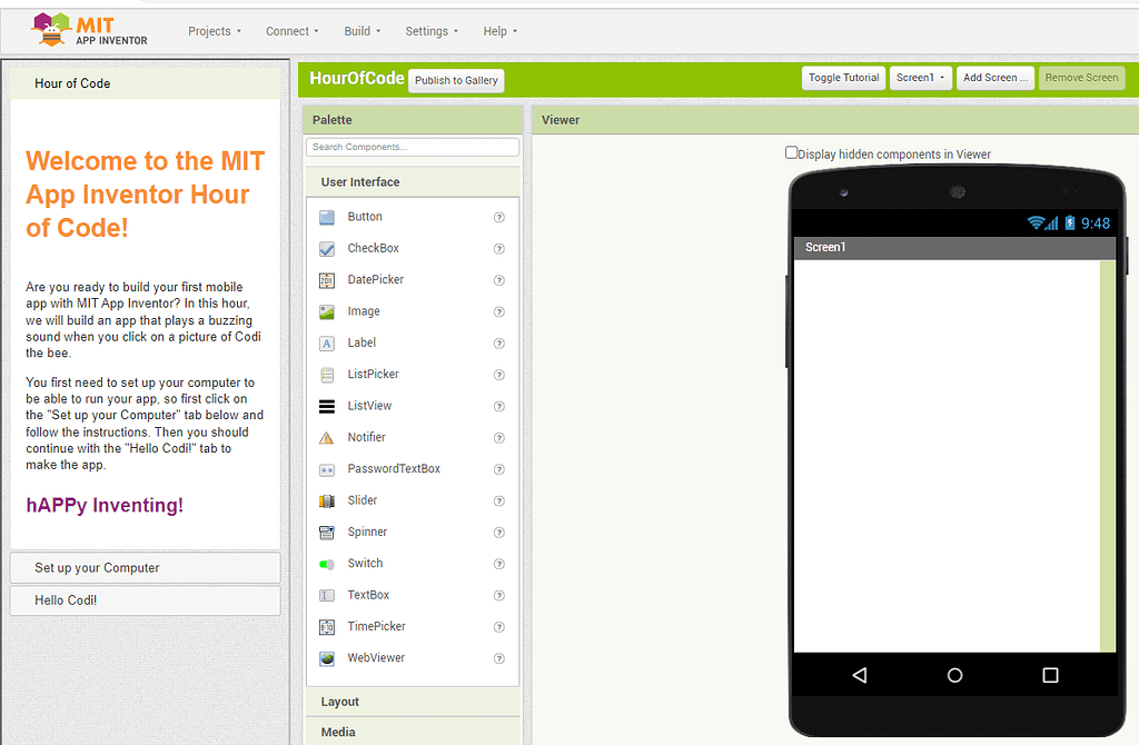 How do you create a sidebar tutorial in App Inventor? MIT App