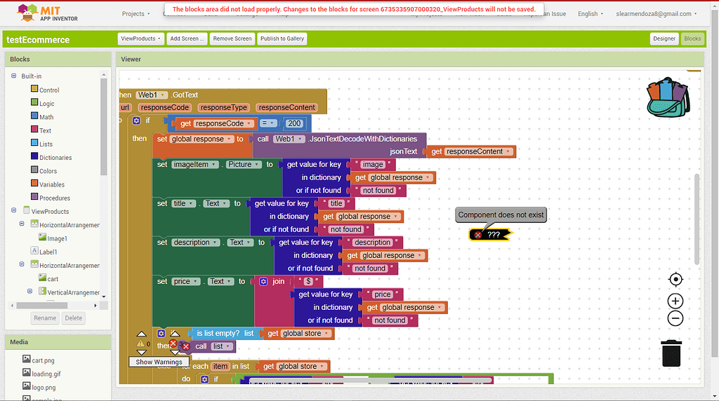 Component does not exist MIT App Inventor Help MIT App Inventor