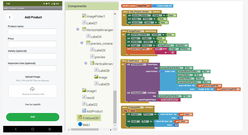 Displaying Image in MIT App inventor app from FIREBASE STORAGE - MIT ...