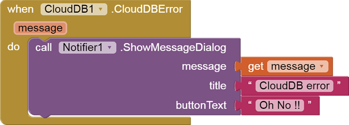 CloudDB Error