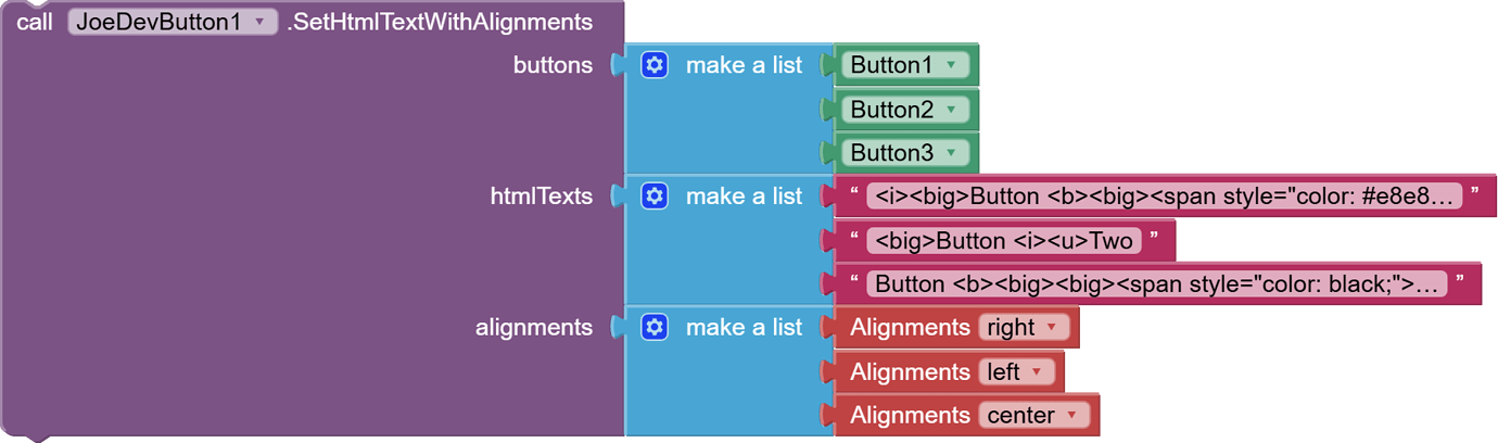Button • Custom: Icon, Radius, Border, Color, Gradient, HTML Text, Text ...