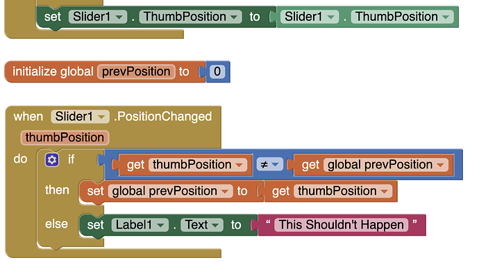 Slider Bug Bug with Set Slider.thumbPosition - Bugs and Other Issues - MIT App ...