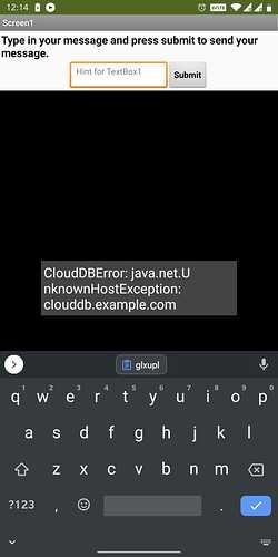 cloud db message error
