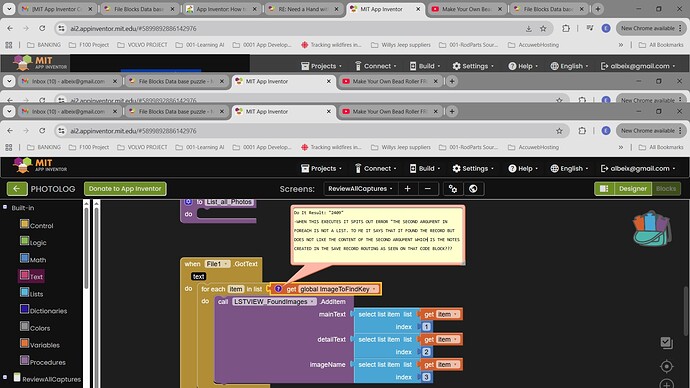Read Record  code block with DOIT results and my notes