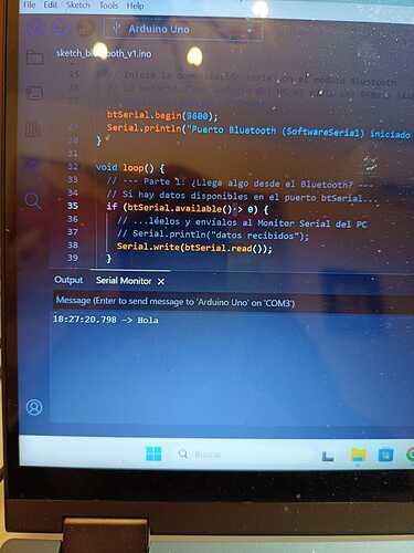 Image 4 message received by the Arduino Serial Monitor