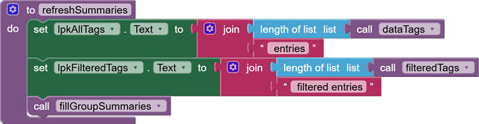 to refreshSummaries do