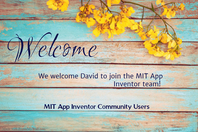 Welcome David - Made with PosterMyWall