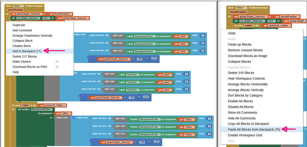How do you copy multiple blocks of code? - MIT App Inventor Help - MIT ...