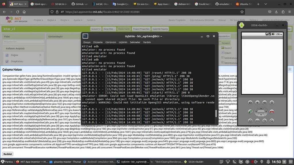 Lib64OpenglRender.so - No such file or directory - MIT App