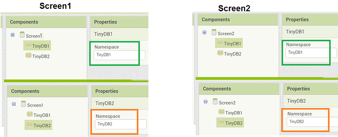 TinyDBScreens