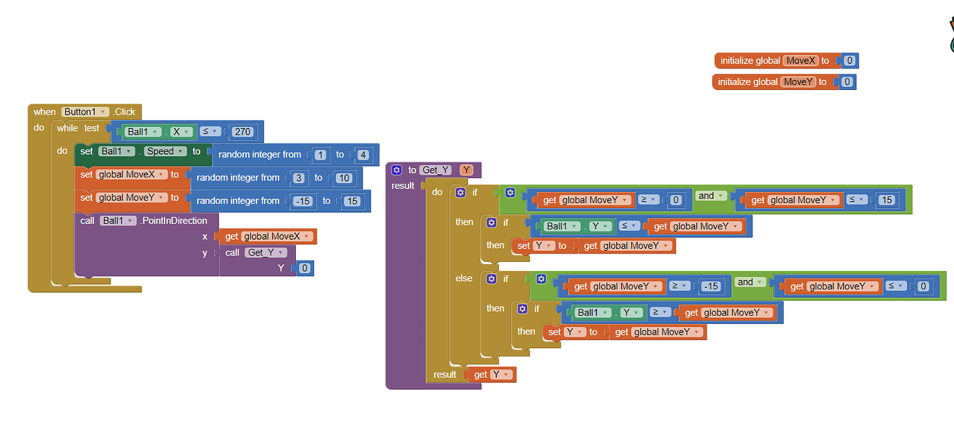 How do I make the ball move towards a random location? MIT App