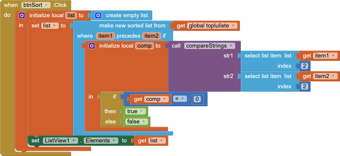 using make new sorted list block