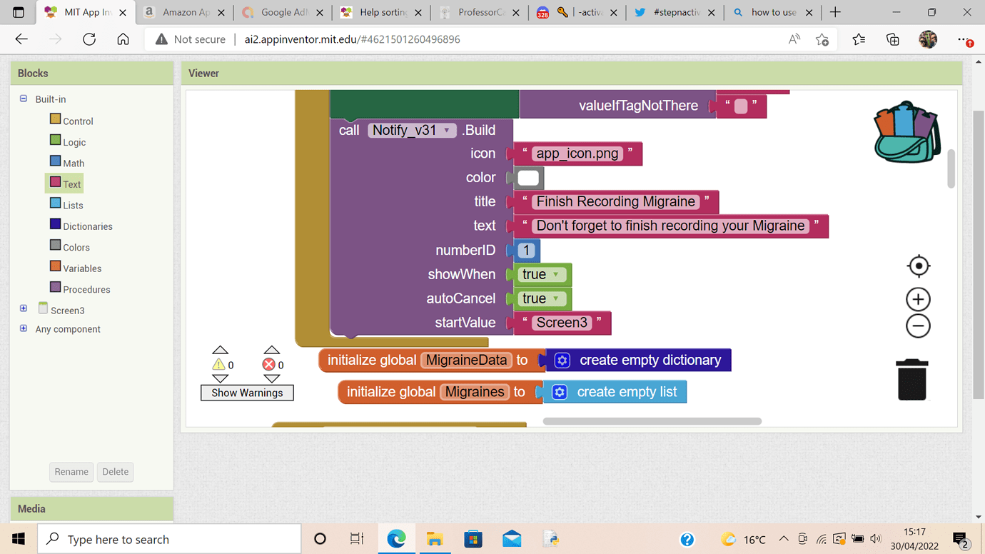 Help with notify v3 extension MIT App Inventor Help MIT App