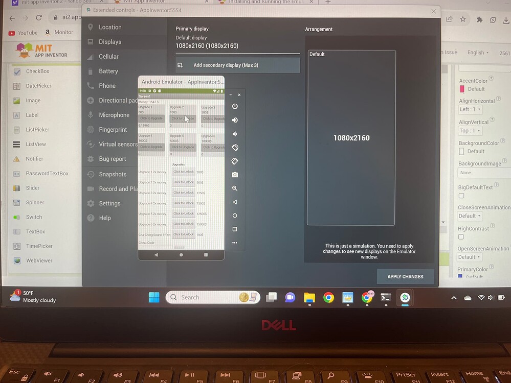 How do i resize the screen of the emulator mit app inventor help