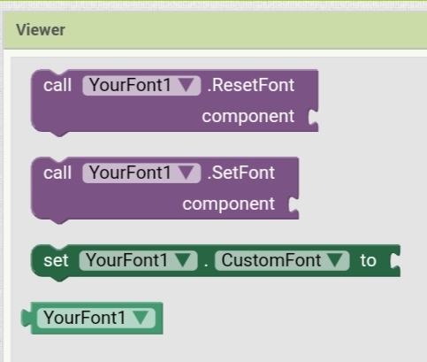 MyFonts → use your own custom fonts (a modified version of @Ken's YourFont  extension) - Extensions - MIT App Inventor Community