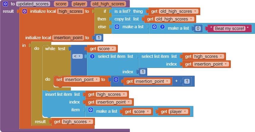 TinyDB high score not updating properly - MIT App Inventor Help - MIT App  Inventor Community