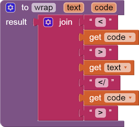 to wrap   text   code result