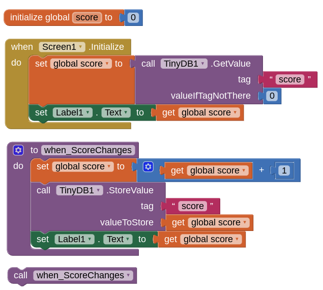 TinyDB high score not updating properly - MIT App Inventor Help - MIT App  Inventor Community