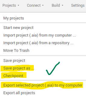 saveprojects