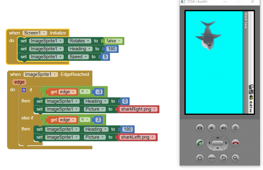 Make a image sprite bounce from left to right when it hits Make a image sprite bounce from left to right when it hits